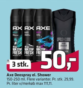 Fleggaard Axe deospray el. shower tilbud