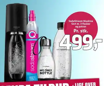 Fleggaard Sodastream maskine sort m. 3 flasker og patron tilbud