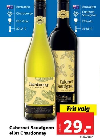 Lidl Cabernet Sauvignon eller Chardonnay tilbud