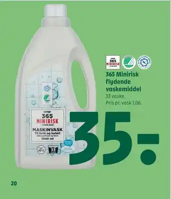 Coop 365 365 minirisk flydende vaskemiddel tilbud