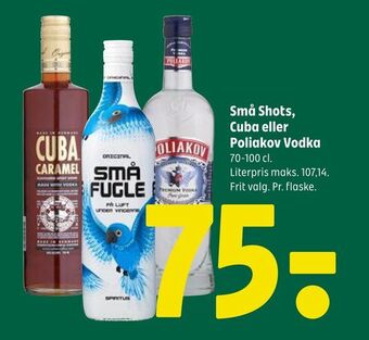 Små shots, cuba eller poliakov vodka