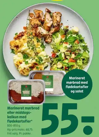 Coop 365 Marineret mørbrad eller middagskalkun med flødekartofler tilbud