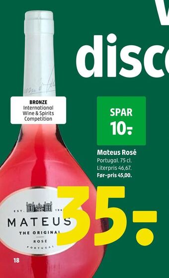 Coop 365 Mateus rosé tilbud