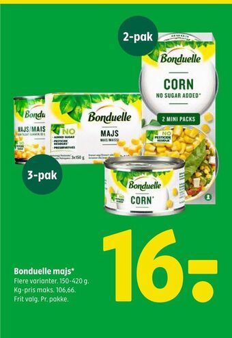 Coop 365 Bonduelle majs tilbud