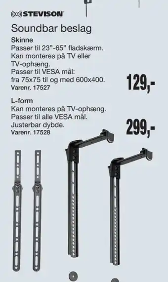 Harald Nyborg Stevison Soundbar beslag tilbud