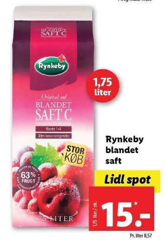 Lidl Rynkeby blandet saft tilbud