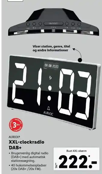 Lidl Xxl-clockradio dab+ tilbud
