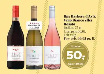 Dagli'Brugsen Ibis barbera d'asti, vino bianco eller rosato tilbud