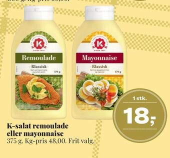 Dagli'Brugsen K-salat remoulade eller mayonnaise tilbud