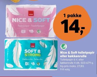 Kvickly Nice & soft toiletpapir eller køkkenrulle tilbud