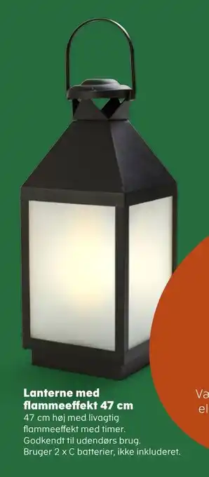 Kvickly Lanterne med flammeeffekt 47 cm tilbud