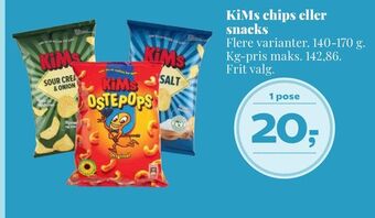 Dagli'Brugsen Kims chips eller snacks tilbud