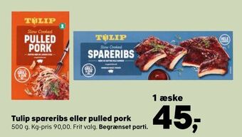 Kvickly Tulip spareribs eller pulled pork tilbud