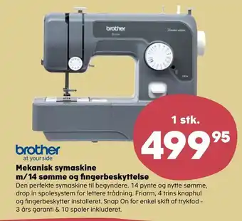 Mekanisk symaskine m/14 sømme og fingerbeskyttelse