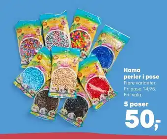 Hama perler i poser