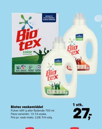 SuperBrugsen Biotex vaskemiddel tilbud