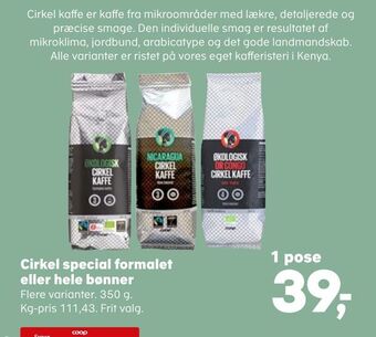 SuperBrugsen Cirkel special formalet eller hele bønner tilbud