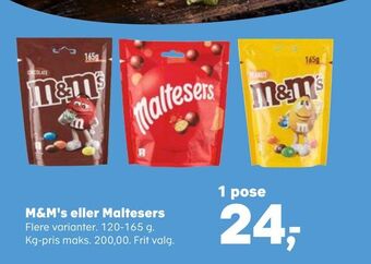 SuperBrugsen M&m's eller maltesers tilbud