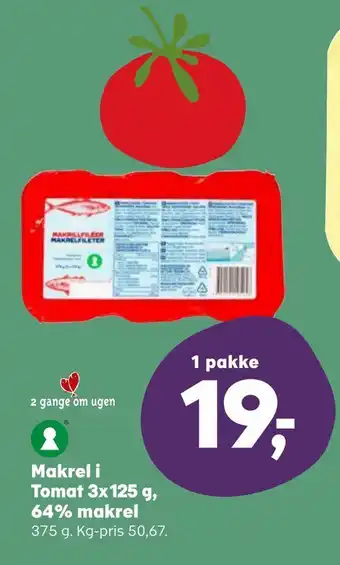 SuperBrugsen Makrel i tomat 3x125 g, 64% makrel tilbud