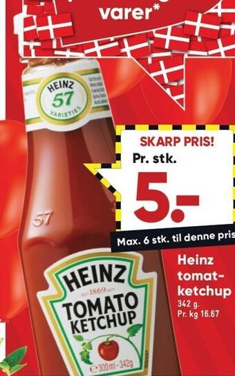Bilka Heinz tomat ketchup tilbud