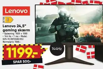 Lenovo 24,5 gaming skærm