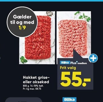 Bilka Hakket grise eller oksekød tilbud