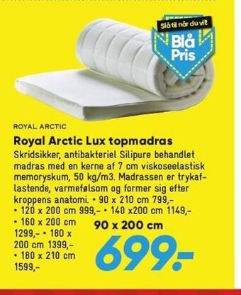 Bilka Royal arctic lux topmadras tilbud
