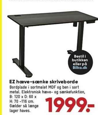 Bilka Ez hæve-sænke skrivebord tilbud
