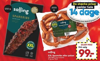Bilka Xxl spareribs el. pølser tilbud
