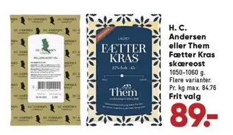 Bilka H.c. andersen el. them fætter kras skæreost tilbud