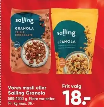 Bilka Vores mysli el. salling granola tilbud