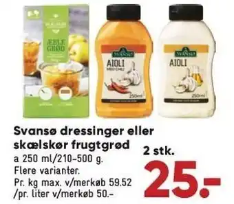 Bilka Svansø dressinger el. skælskør frugtgrød tilbud