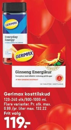 Bilka Gerimax kosttilskud tilbud