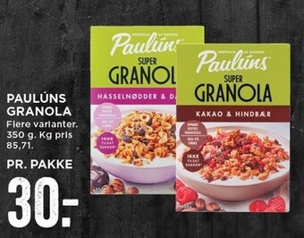 MENY Pauluns granola tilbud