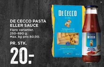MENY De cecco pasta el. sauce tilbud