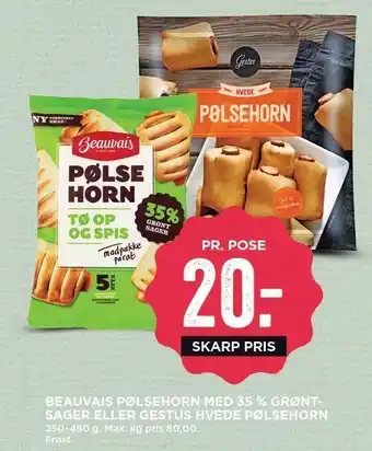 MENY Beauvais pølsehorn m. grøntsager el. gestus hvede pølsehorn tilbud