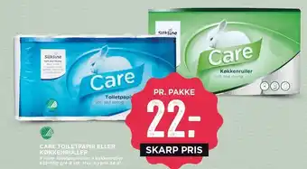 MENY Care toiletpapir el. køkkenrulle tilbud