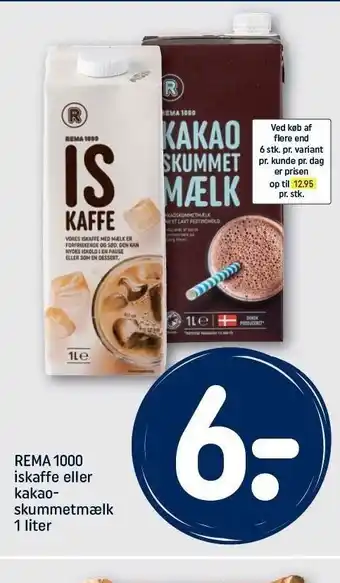 REMA 1000 Iskaffe el. kakaoskummetmælk tilbud