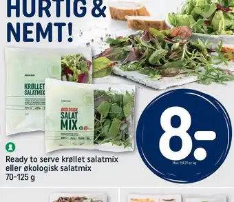 REMA 1000 Ready to serve krøllet salatmix el. øko salatmix tilbud