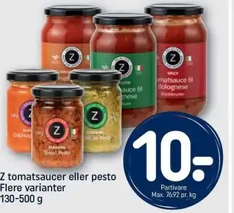 REMA 1000 Tomatsaucer el. pesto tilbud
