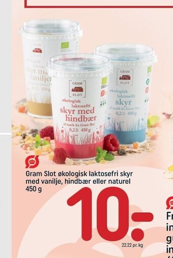REMA 1000 Gram slot økologisk laktosefri skyr m. vanilje, hindbær el. naturel tilbud