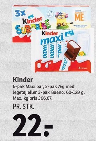 SPAR Kinder tilbud