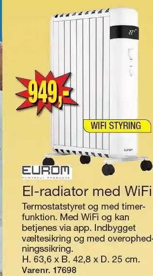 Harald Nyborg El-radiator m. wifi tilbud