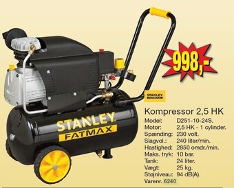 Harald Nyborg Kompressor 2,5 hk tilbud
