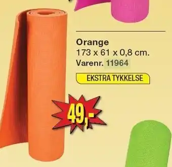 Orange yogamåtte