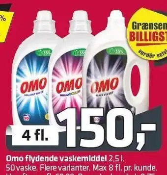 Fleggaard Omo flydende vaskemiddel 4 fl. tilbud