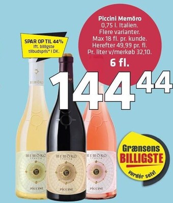 Fleggaard Piccini memoro 6 fl. tilbud