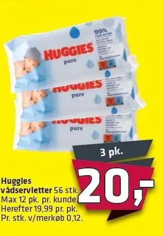 Fleggaard Huggies vådservietter 3 pk. tilbud