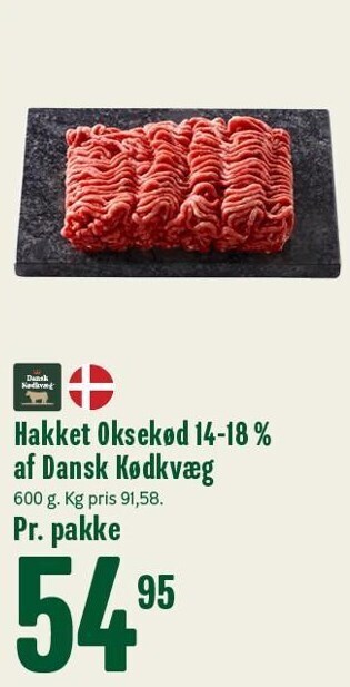 Min Købmand Hakket oksekød 14-18% af dansk kødkvæg tilbud