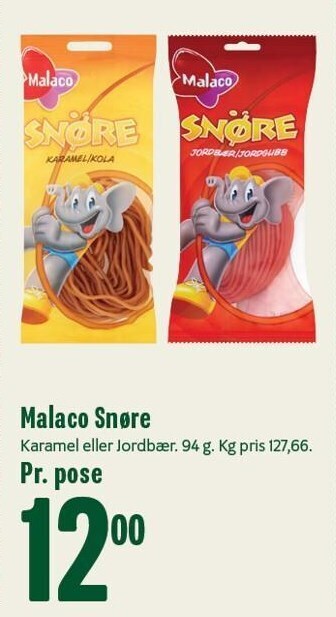 Min Købmand Malaco snøre tilbud